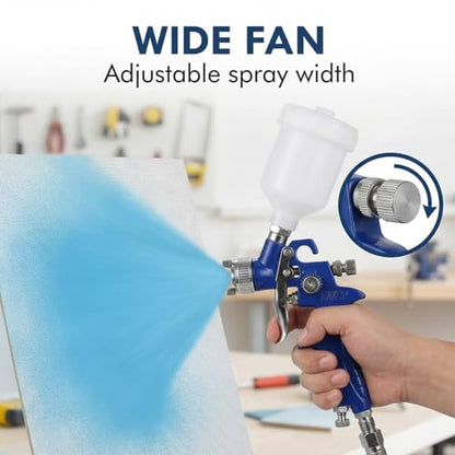 Car Mini HVLP Touch Up Spray Gun, 125CC Automotive Cup Gravity Feed Spray Paint Gun with 0.8 mm Nozzle, Vehicle HVLP Detail Paint Sprayer Spot Repair Accessories, Universal Fit - size: 0.8 mm