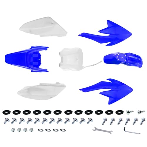 PRO BAT 7 PCs Plastic Fender Complete Kit - color: White&Blue Plastic Fender Kit