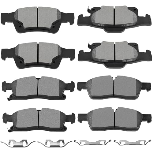 SCITOO Disc Brake Pads Sets 8pcs Fit For Jeep For Grand Cherokee 2011-19 - size: Front D1455 & Rear D1498 [8PCS]