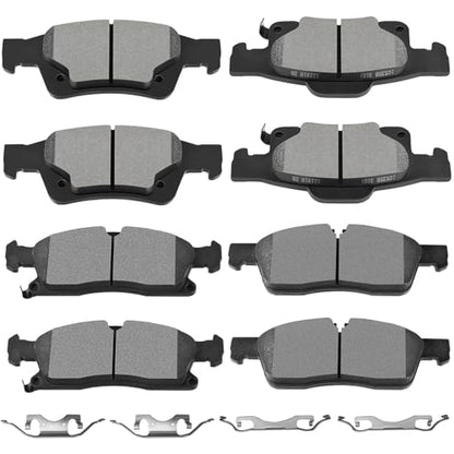 SCITOO Disc Brake Pads Sets 8pcs Fit For Jeep For Grand Cherokee 2011-19 - size: Front D1455 & Rear D1498 [8PCS]