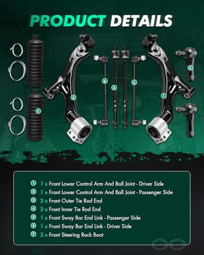 SCITOO 10pcs Front Suspension Kit Fits 2005-2007 for Chevy Equinox