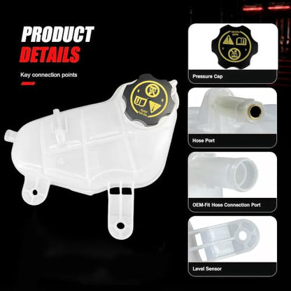 Coolant Overflow Reservoir Tank with Cap Compatible with Chevrolet Sonic 2012-2020 1.4L 1.8L Engine Coolant Recovery Expansion Tank Replace 603-386 GM3014167 95048411 - size: 603-386
