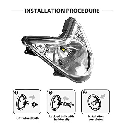 YSY H4 LED Motorcycle DRL Bulb Hi/Lo Beam 20W 2000LM 6000K Cool White with Red Angel Eye Daytime Running Light - color: Angel eye red, size: H4