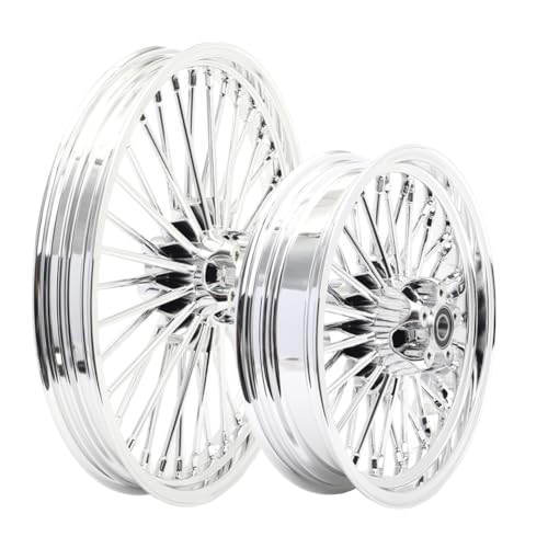 TOFR 21x2.15 16x3.5 Chrome Fat Spoke Wheels For Harley Dyna FXD FXDB 00-05 - color: 21x2.15 16x3.5 Chrome, size: Dyna 2000-2005