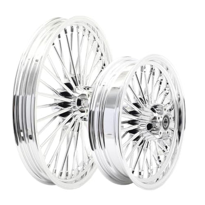 TOFR 21x2.15 16x3.5 Chrome Fat Spoke Wheels For Harley Dyna FXD FXDB 00-05 - color: 21x2.15 16x3.5 Chrome, size: Dyna 2000-2005