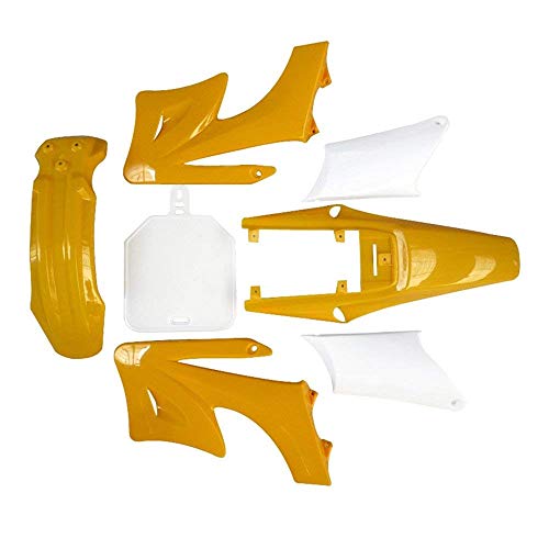 TDPRO Complete Fender Body Plastic Fairing Kit for Apollo Orion 110cc 125cc 150cc Pit Dirt Bike (4Yellow+3White) - color: 4Yellow+3White