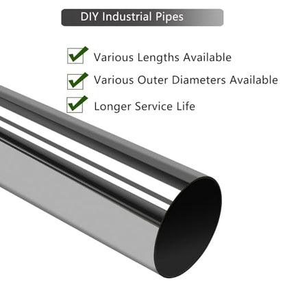 GeilSpace 3 Inch OD 304 Stainless Steel Exhaust Pipe, 54" Length, 2 Pack - size: 3"OD-54"-2PCS