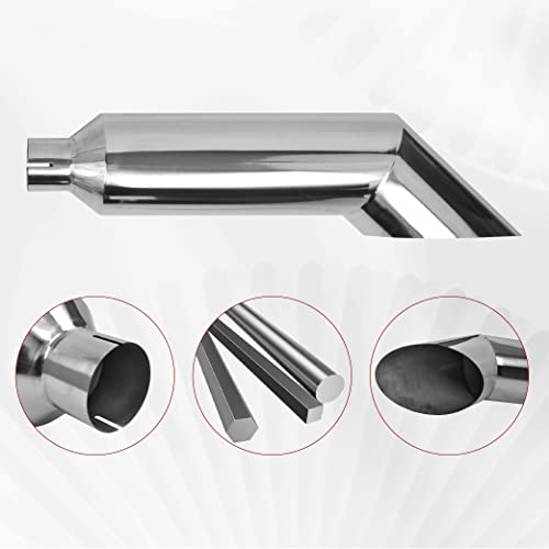 5 Inch Inlet 8 Inch Outlet Polished Stainless Steel Miter Angle Cut Diesel Smoker Exhaust Stack Tip Diesel Exhaust Tip(Stack Smokers 5" ID Inlet 36" Long) - size: 5‘’Inlet 8‘’Outlet-Silver