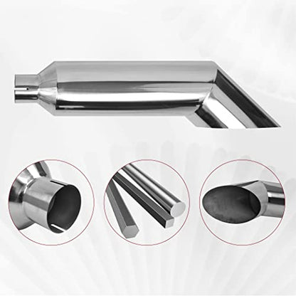 5 Inch Inlet 8 Inch Outlet Polished Stainless Steel Miter Angle Cut Diesel Smoker Exhaust Stack Tip Diesel Exhaust Tip(Stack Smokers 5" ID Inlet 36" Long) - size: 5‘’Inlet 8‘’Outlet-Silver