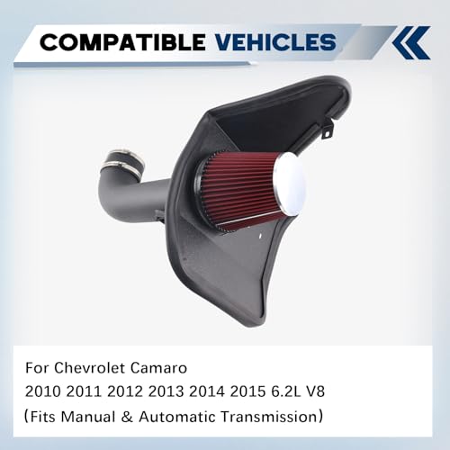 Cold Air Intake Kit Compatible With 2010-2015 Chevrolet Camaro 6.2L - size: Chevy Camaro Cold Air Intake 6.2L