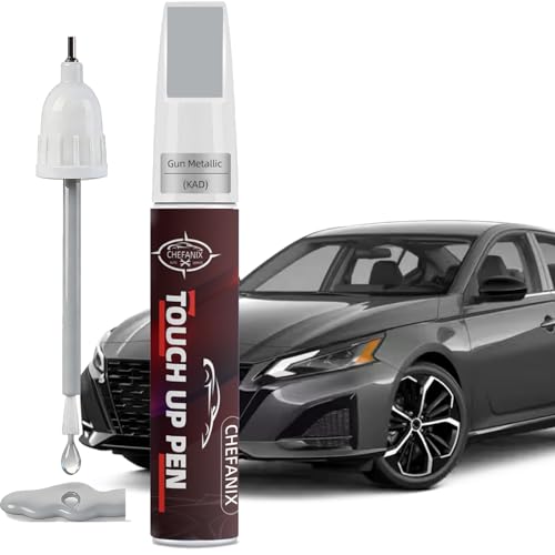 Gun Metallic(KAD) Touch Up Paint Pen Compatible with Nissan - Exact Color Match, 2-in-1 Brush & Pen,Car Paint Scratch Repair Kit for Rogue/Sentra/Altima/Frontier/Kicks/Pathfinder/Versa/Murano - color: Gun Metallic(KAD) for 370Z/Altima/Ariya/Armada/Cube/Fr