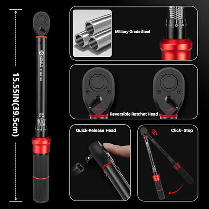 3/8-Inch Drive Click Torque Wrench-10-120 Ft-Lb for Car Motorcycle - size: 3/8"DR.10-120 FT-LB