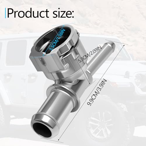 68280784AB Heater Hose Joint Compatible with Jeep Wrangler 2.0 2018-2024 HVAC Aluminum Heater Hose Connectors