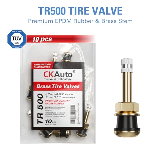 CKAuto TR500 Tire Valve Stems, 2.01’’ Metal Valve Stems - color: TR50010