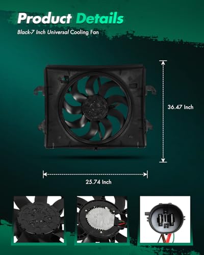 SCITOO Engine Radiator Cooling Fan Assembly Compatible with Ram - size: 624040