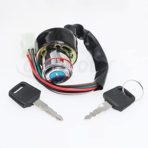 6 Wires Key Ignition Switch Replacement Parts Fit for Kazuma Meerkat 50cc Falcon 90cc 110cc 125cc RedCat Roketa Chinese ATV Go Karts Etc.