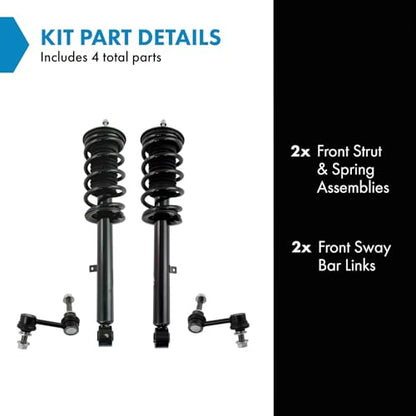 TRQ Front Suspension Kit Complete Strut & Coil Spring Assembly Sway Bar - style: SCA34834