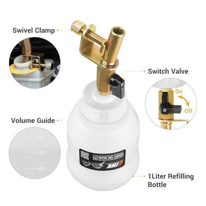 EWK 1L Master Cylinder Brake Fluid Refilling Bottle, Brake Bleeder Dispensing Tool Kit for Automotive Brake Flush & Bleeding, Universal Fit, Easy Operation for Cars, Motorcycles, ABS Systems