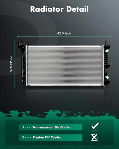 SCITOO Automotive Radiator compatible with Cadillac Chevrolet GMC Hummer - size: 2423