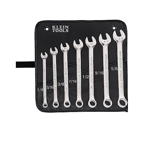KLEIN TOOLS 68400 7피스 SAE 콤비네이션 렌치 세트, 오픈 엔드 및 박스 엔드 - size: 7-Piece