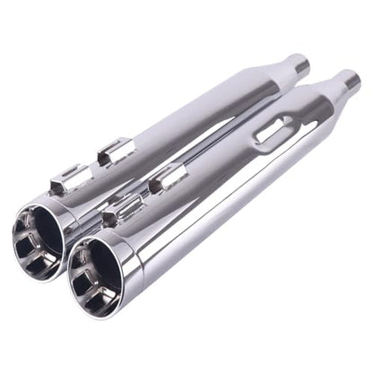 SHARKROAD 4.0 Slip Ons Mufflers For Harley Touring Models 09-16 - style: 4.0" Chrome, HDMF-409521CC