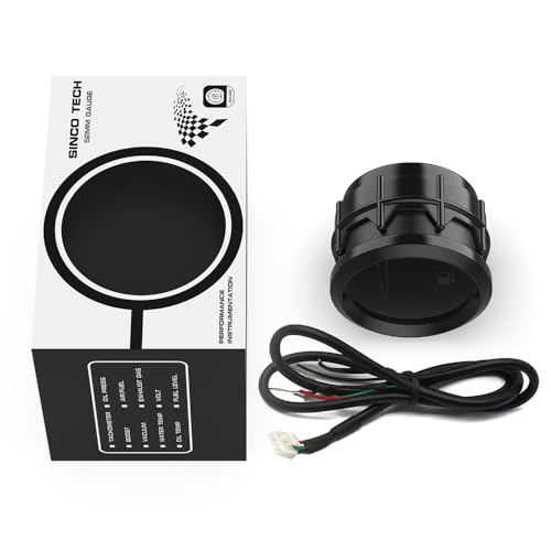 12V/24V Universal 2" 52mm Fuel Level Gauge Auto Car Meter White LED Light (Fuel Gauge)