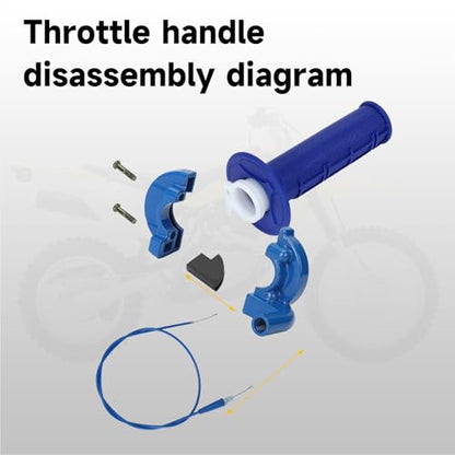 HIAORS 7/8" Mini Bike Throttle Cable Handle Grips Assembly Kit Compatible with Coleman CT200U BT200X CC100X Predator 212cc Baja Warrior MB200 MB165 Motovox CRF50 SSR Apollo Pit Dirt Bike Parts (Blue) - color: Blue