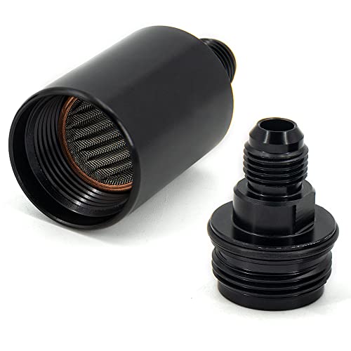 6AN Fuel Filters Removable and Replaceable Black Anodized Aluminum - size: 6AN