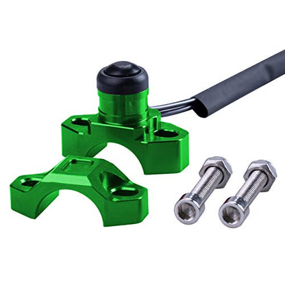 ORAEVY CNC Universal Motorcycle Engine Stop Start Kill Switch Button with Mounting Backplate Compatible with Kawasaki KX250 KX450F KLX110 - Green - color: Green
