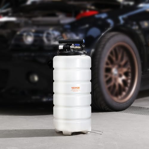 VEVOR 15L Pneumatic/Manual Fluid Extractor Pump, Oil Changer Vacuum Fluid Extractor, Oil Extractor Change Pump for Automotive, Oil Change & Fluid Change Tool with Dipstick and Suction Hose - style: 15L Pneumatic/Manual