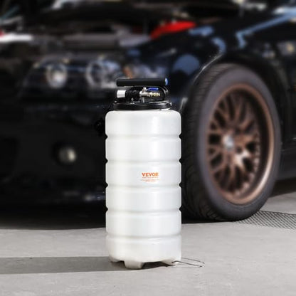 VEVOR 15L Pneumatic/Manual Fluid Extractor Pump, Oil Changer Vacuum Fluid Extractor, Oil Extractor Change Pump for Automotive, Oil Change & Fluid Change Tool with Dipstick and Suction Hose - style: 15L Pneumatic/Manual