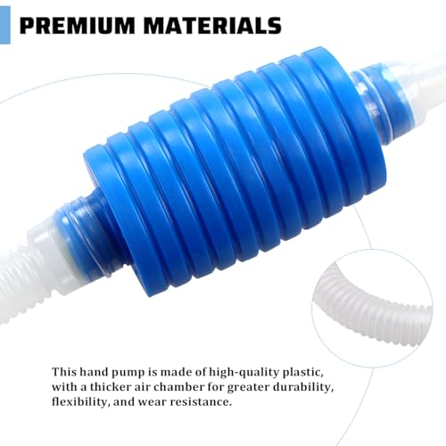 Gasoline Siphon Hose Pump, Portable 5.57FT Vehicle Hand Gas Fuel Pump with Hose, Manual Fuel Transfer Siphone Accessories for Water, Diesel, Oil, Universal for Truck SUV Van