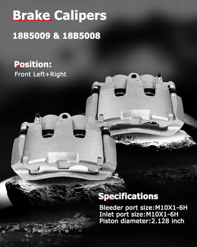 cciyu Front Left & Right Disc Brake Calipers With Bracket 18B5008 18B5009 - size: Front[18B5009+18B5008]