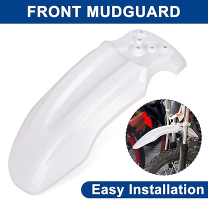 PSLER Front Mud Guard for Tuttio Soleil 01, Yozma IN10 Dirtbikes, White - color: White