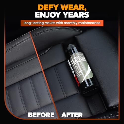Leather Couch Conditioner & Restorer - Full Leather Restore & Conditioning Kit with Applicator Pad for Car Seats, Couch, Furniture, Shoe, Sofa, Bag & Purses - 18 fl. oz. - style: Leather Conditioner