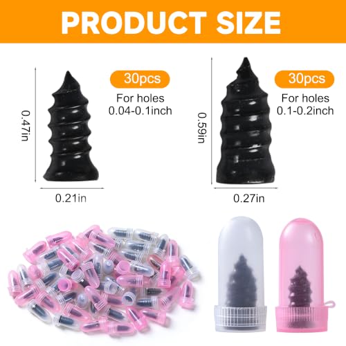 60 Pcs Tire Repair Screws, Tire Patch Kit, Screw in Tire Plugs