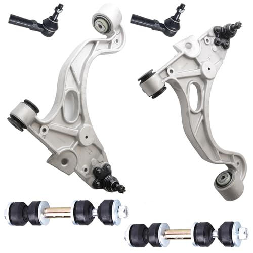 6PC Front Lower Control Arm and Ball Joint Assembly Sway Bar Outer Tie Rod