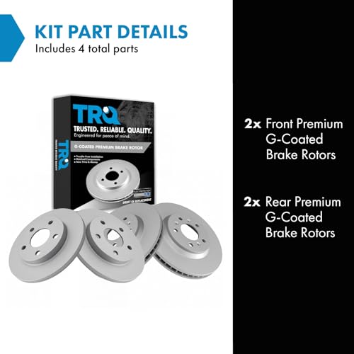 TRQ Front and Rear Brake Rotor Set G Coated - style: BRA15437