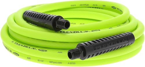 Flexzilla Air Compressor Hose, 1/4 in. x 25 ft., 1/4 in. MNPT Fittings, No-Kink, All Weather, Lightweight, Premium Hybrid Polymer, 300 PSI, ZillaGreen (Pack of 10) - size: 25ft (Pack of 10), style: 1/4"