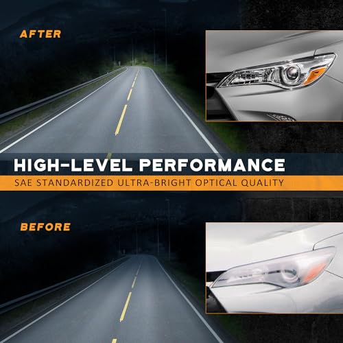 WEELMOTO Halogen Headlights Assembly for 2015-2017 Toyota Camry LE/SE - color: Clear Lens I Chrome Housing I Amber Reflector