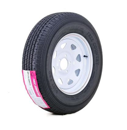 Free Country Trailer Tire Wheel ST175/80R13 6-Ply C 91N w/5X4.5 White Spoke - size: ST175/80R13 /6PR /5x4.5