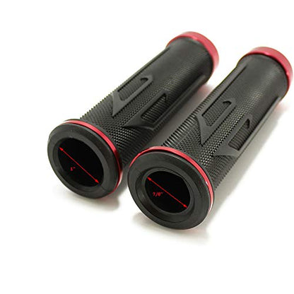 Black Motorcycle 7/8" Hand Grips Handle BAR Gel for Yamaha YZF 600 R1 R1M R6 R6S(Red) - color: Red