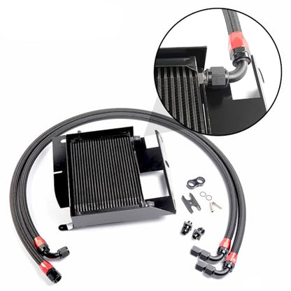 G-PLUS Engine Transmission Oil Cooler Kit Upgrade 25 Row Aluminum Compatible With BMW 3 SERIES 335I E90 E92 N54 Black - color: Black, size: BMW 3 SERIES