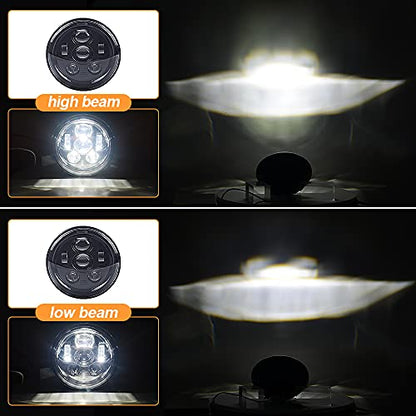 7 Inch 6-Lens LED Headlight Fits for Harley Road King, Street Glide - color: Black