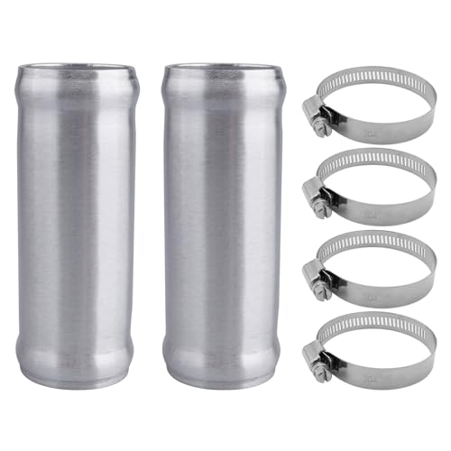 AC PERFORMANCE OD 1.5" Aluminum Tube Hose Joiner 2PCS with Clamps - size: 1.5" (38mm) - 2PCS