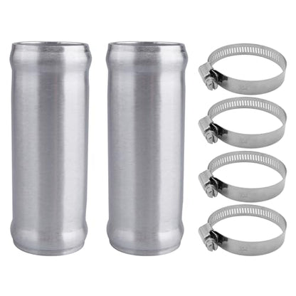 AC PERFORMANCE OD 1.5" Aluminum Tube Hose Joiner 2PCS with Clamps - size: 1.5" (38mm) - 2PCS