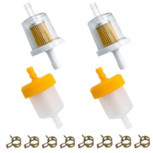 Strongthium 3/16" 1/4" ID 691035 Inline Fuel Gas Filter Kit - size: 1/4 2pcs + 3/16 2pcs