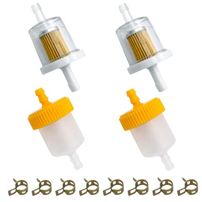 Strongthium 3/16" 1/4" ID 691035 Inline Fuel Gas Filter Kit - size: 1/4 2pcs + 3/16 2pcs