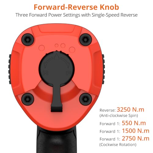 Proster 1" Air Impact Wrench - 2400ft-Lbs Torque 7000RPM w/ 32/33mm Sockets - size: 1 Inch