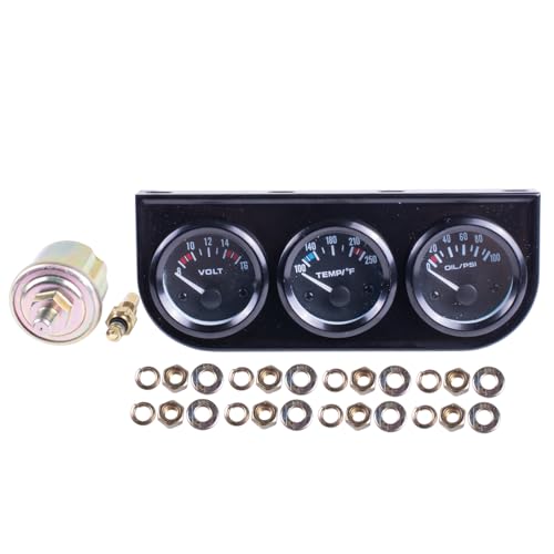 2 Inch 52mm Triple Dashboard Gauge Set
